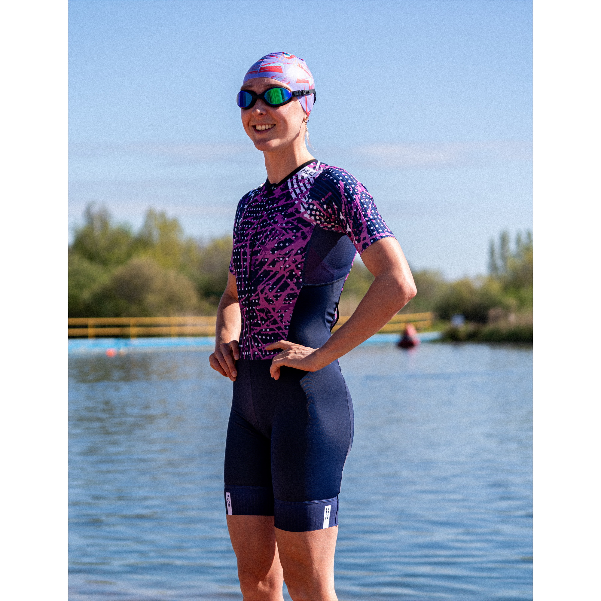 2026 HUUB Womens Collage Tri Suit COLTSNP - Navy / Pink